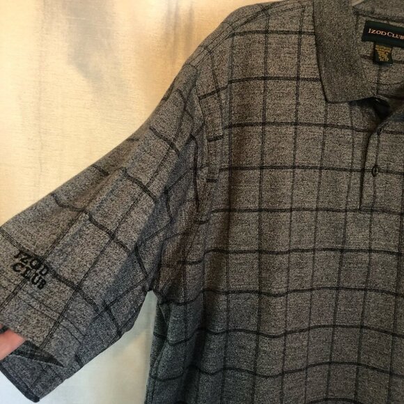 NWOT IZODCLUB  Mens XLG Polo Shirt in Grey/Black - Picture 6 of 9